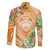 Aloha Hawaii Lanai Family Matching Off The Shoulder Long Sleeve Dress and Hawaiian Shirt Frangipani Mix Pineapple