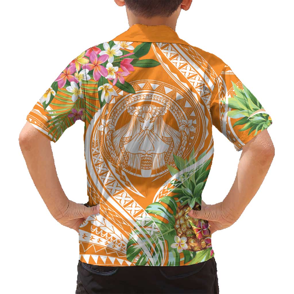 Aloha Hawaii Lanai Family Matching Tank Maxi Dress and Hawaiian Shirt Frangipani Mix Pineapple LT7 - Polynesian Pride