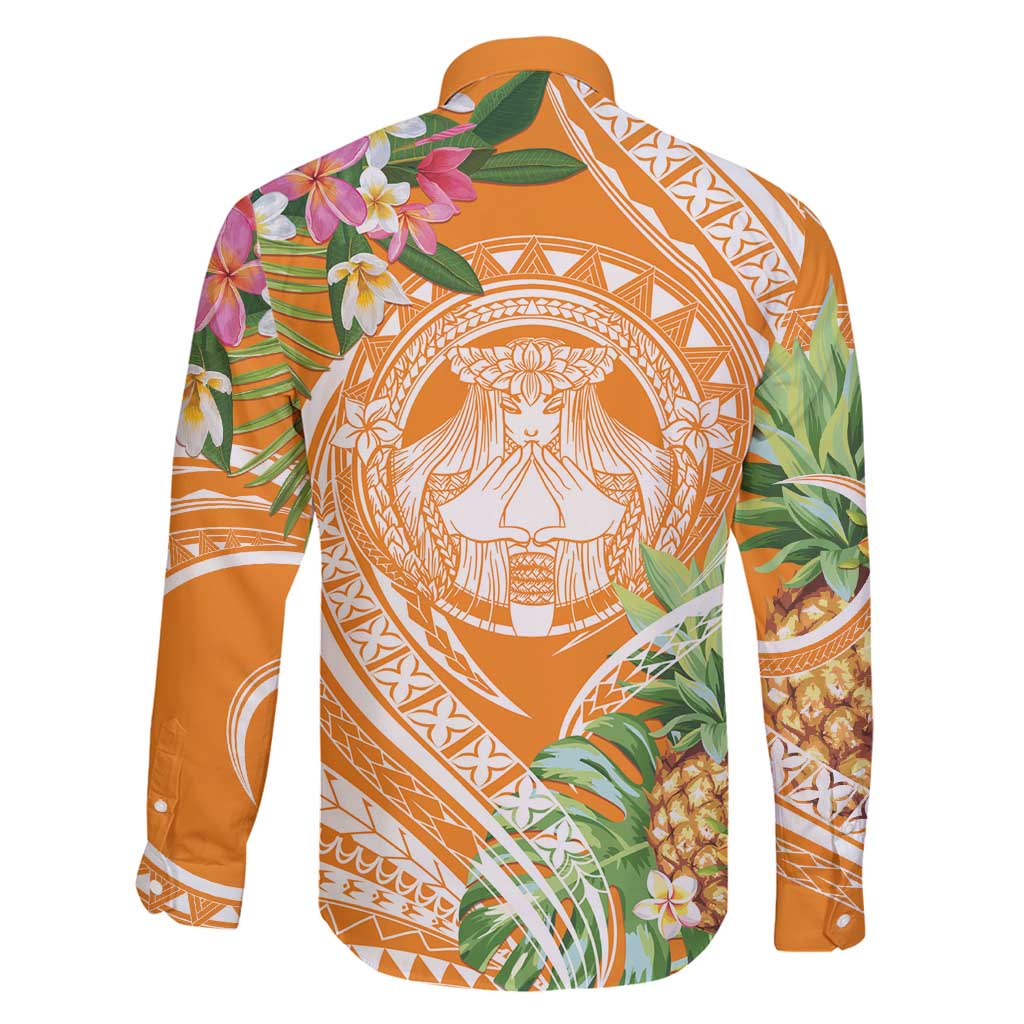 Aloha Hawaii Lanai Family Matching Tank Maxi Dress and Hawaiian Shirt Frangipani Mix Pineapple LT7 - Polynesian Pride