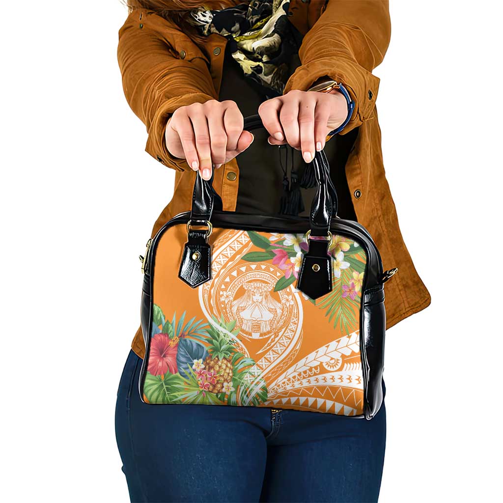 Aloha Hawaii Lanai Shoulder Handbag Frangipani Mix Pineapple LT7 One Size Orange - Polynesian Pride
