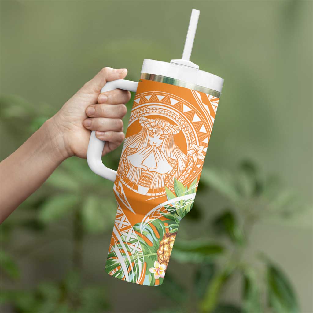 Aloha Hawaii Lanai Tumbler With Handle Frangipani Mix Pineapple