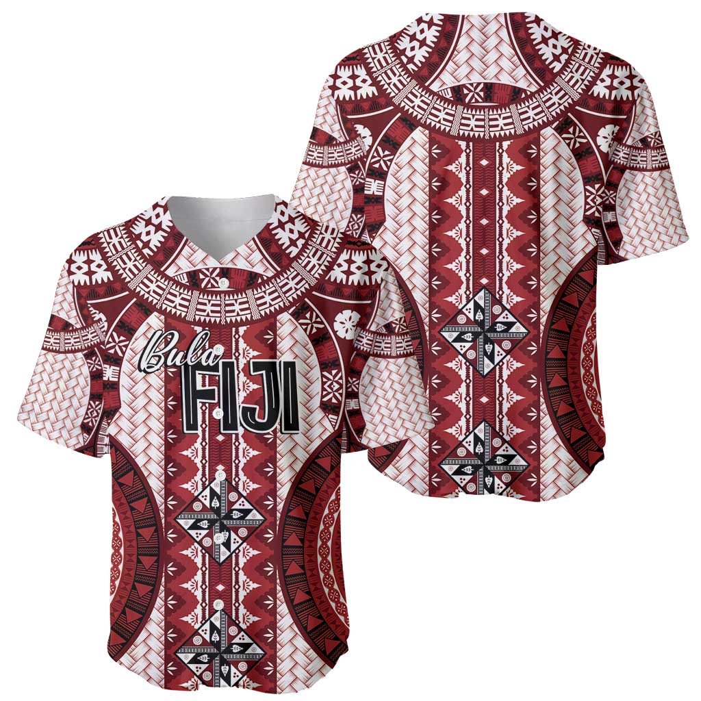 Bula Fiji Vintage Baseball Jersey Scarlet Masi Motifs