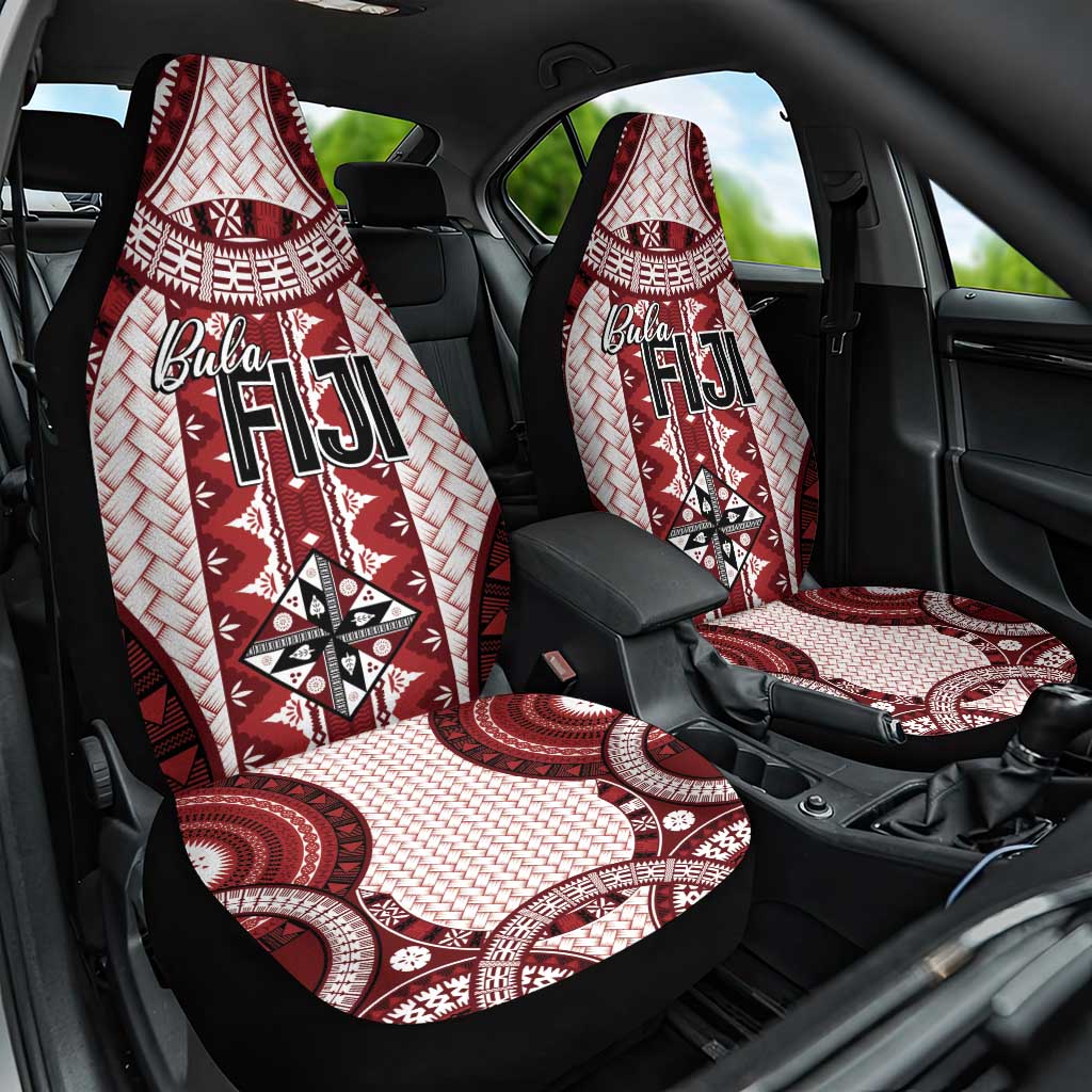 Bula Fiji Vintage Car Seat Cover Scarlet Masi Motifs