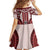 Bula Fiji Vintage Family Matching Off Shoulder Short Dress and Hawaiian Shirt Scarlet Masi Motifs