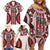 Bula Fiji Vintage Family Matching Off Shoulder Short Dress and Hawaiian Shirt Scarlet Masi Motifs