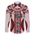 Bula Fiji Vintage Family Matching Off Shoulder Short Dress and Hawaiian Shirt Scarlet Masi Motifs