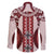 Bula Fiji Vintage Family Matching Off Shoulder Short Dress and Hawaiian Shirt Scarlet Masi Motifs