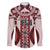 Bula Fiji Vintage Family Matching Short Sleeve Bodycon Dress and Hawaiian Shirt Scarlet Masi Motifs