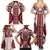 Bula Fiji Vintage Family Matching Summer Maxi Dress and Hawaiian Shirt Scarlet Masi Motifs