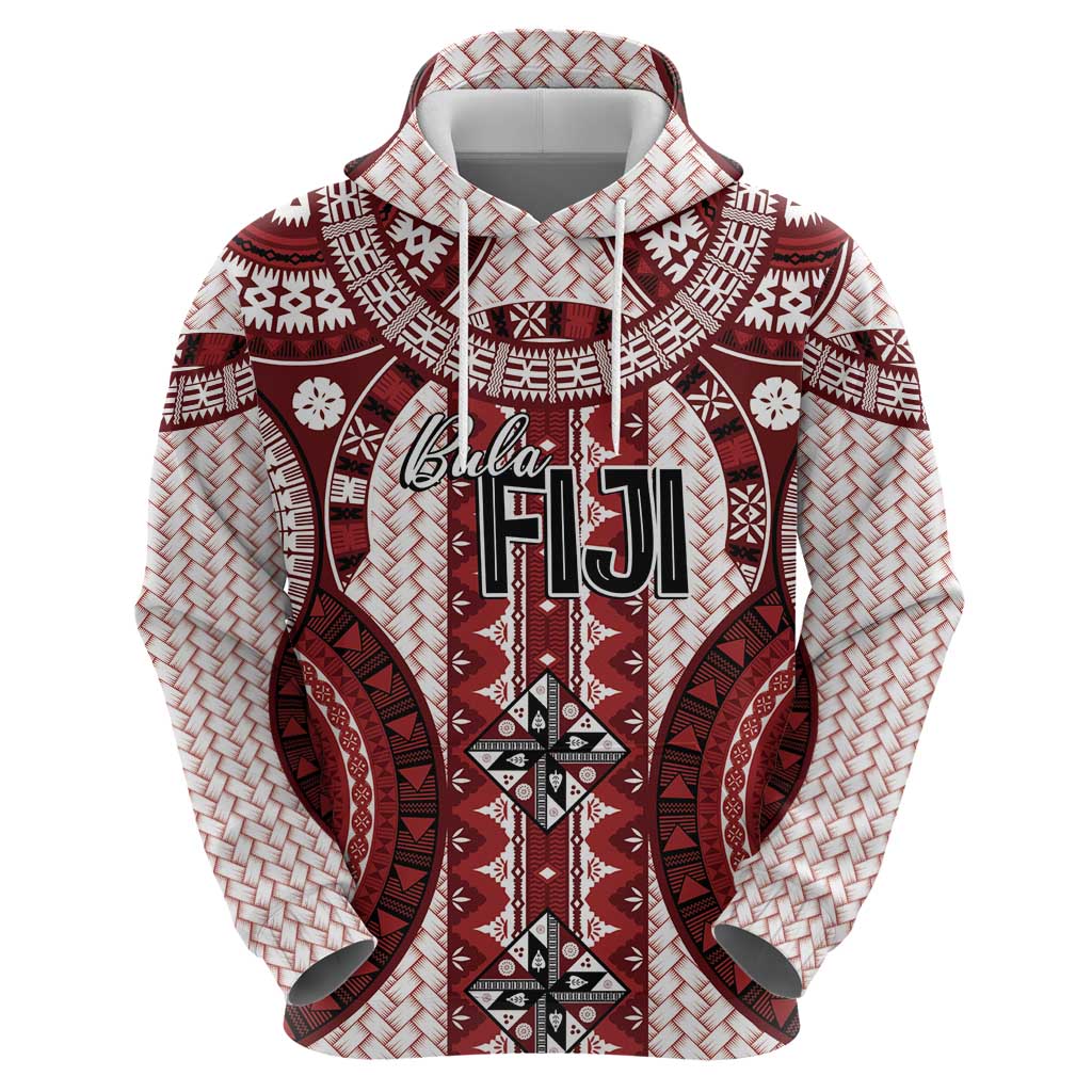 Bula Fiji Vintage Hoodie Scarlet Masi Motifs