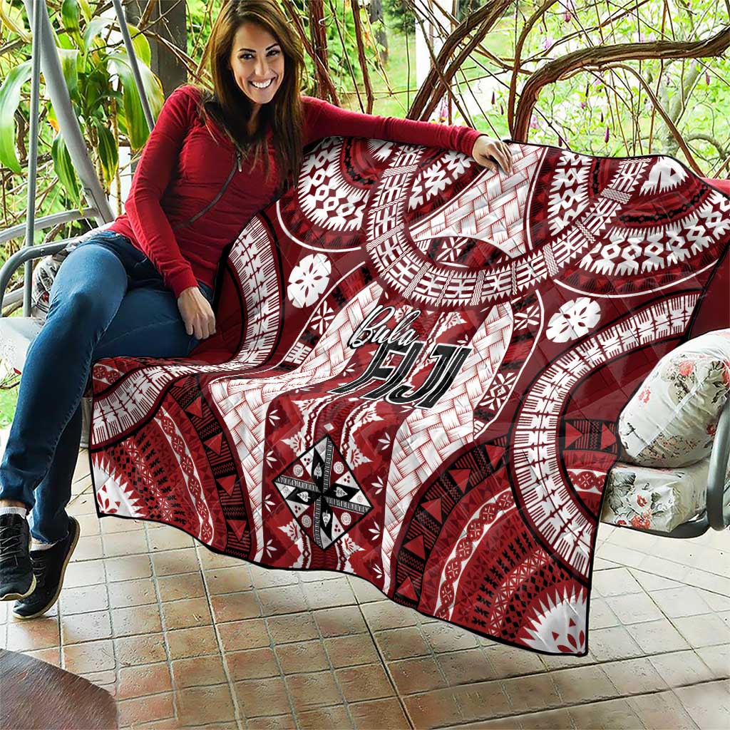 Bula Fiji Vintage Quilt Scarlet Masi Motifs