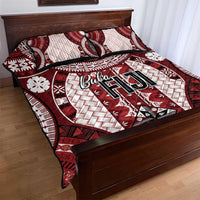 Bula Fiji Vintage Quilt Bed Set Scarlet Masi Motifs