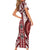 Bula Fiji Vintage Short Sleeve Bodycon Dress Scarlet Masi Motifs