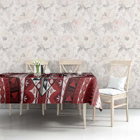 Bula Fiji Vintage Tablecloth Scarlet Masi Motifs