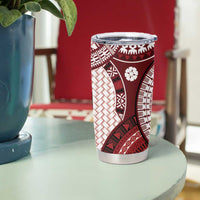 Bula Fiji Vintage Tumbler Cup Scarlet Masi Motifs