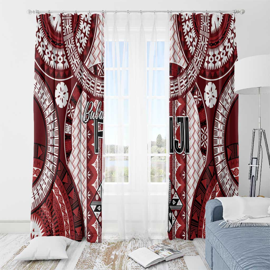 Bula Fiji Vintage Window Curtain Scarlet Masi Motifs