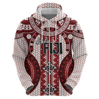 Bula Fiji Vintage Zip Hoodie Scarlet Masi Motifs
