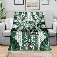 Bula Fiji Vintage Blanket Phthalo Green Masi Motifs