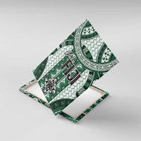 Bula Fiji Vintage Canvas Wall Art Phthalo Green Masi Motifs