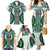 Bula Fiji Vintage Family Matching Mermaid Dress and Hawaiian Shirt Phthalo Green Masi Motifs