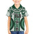 Bula Fiji Vintage Family Matching Summer Maxi Dress and Hawaiian Shirt Phthalo Green Masi Motifs