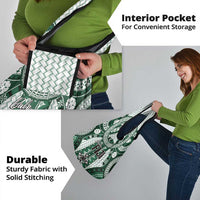 Bula Fiji Vintage Grocery Bag Phthalo Green Masi Motifs