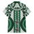 Bula Fiji Vintage Hawaiian Shirt Phthalo Green Masi Motifs