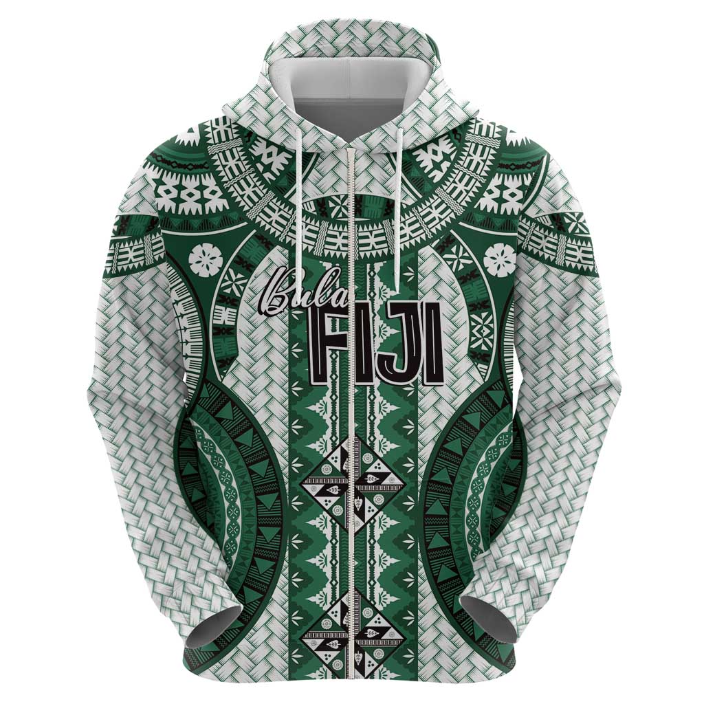 Bula Fiji Vintage Hoodie Phthalo Green Masi Motifs