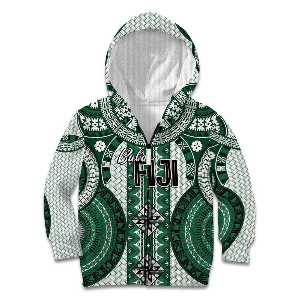Bula Fiji Vintage Kid Hoodie Phthalo Green Masi Motifs