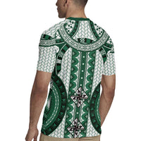 Bula Fiji Vintage Rugby Jersey Phthalo Green Masi Motifs