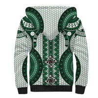 Bula Fiji Vintage Sherpa Hoodie Phthalo Green Masi Motifs