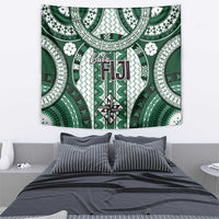 Bula Fiji Vintage Tapestry Phthalo Green Masi Motifs