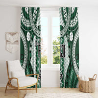 Bula Fiji Vintage Window Curtain Phthalo Green Masi Motifs