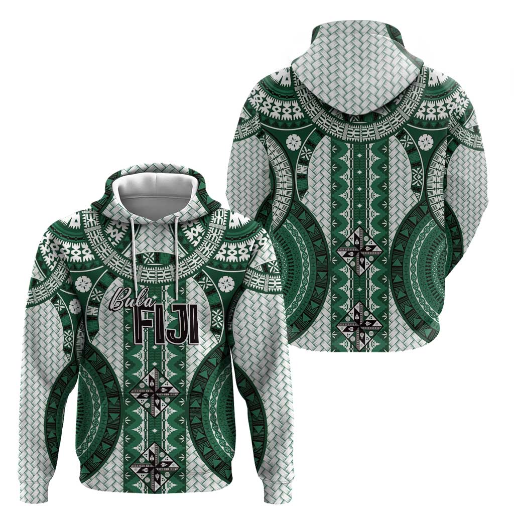 Bula Fiji Vintage Zip Hoodie Phthalo Green Masi Motifs