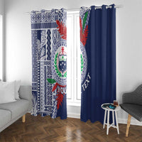 Samoa Rugby Personalized Window Curtain Toa Samoa Myriad Siapo