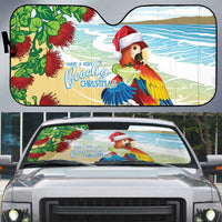 Have A Very Beach Christmas Auto Sun Shade Parrot By Lehua Flower - Polynesian Pride