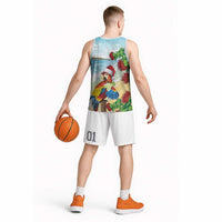 Have A Very Beach Christmas Basketball Jersey Parrot By Lehua Flower - Polynesian Pride