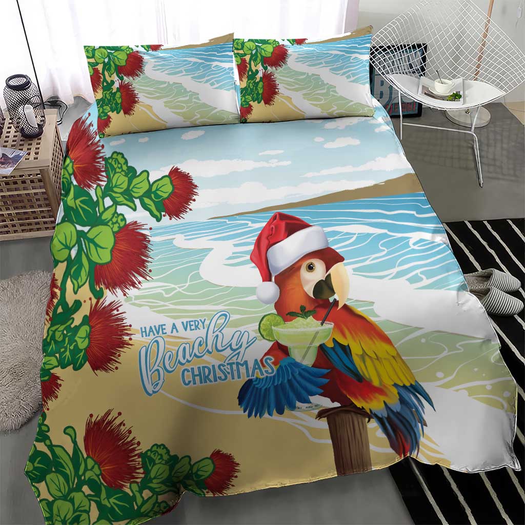 Have A Very Beach Christmas Bedding Set Parrot By Lehua Flower - Polynesian Pride