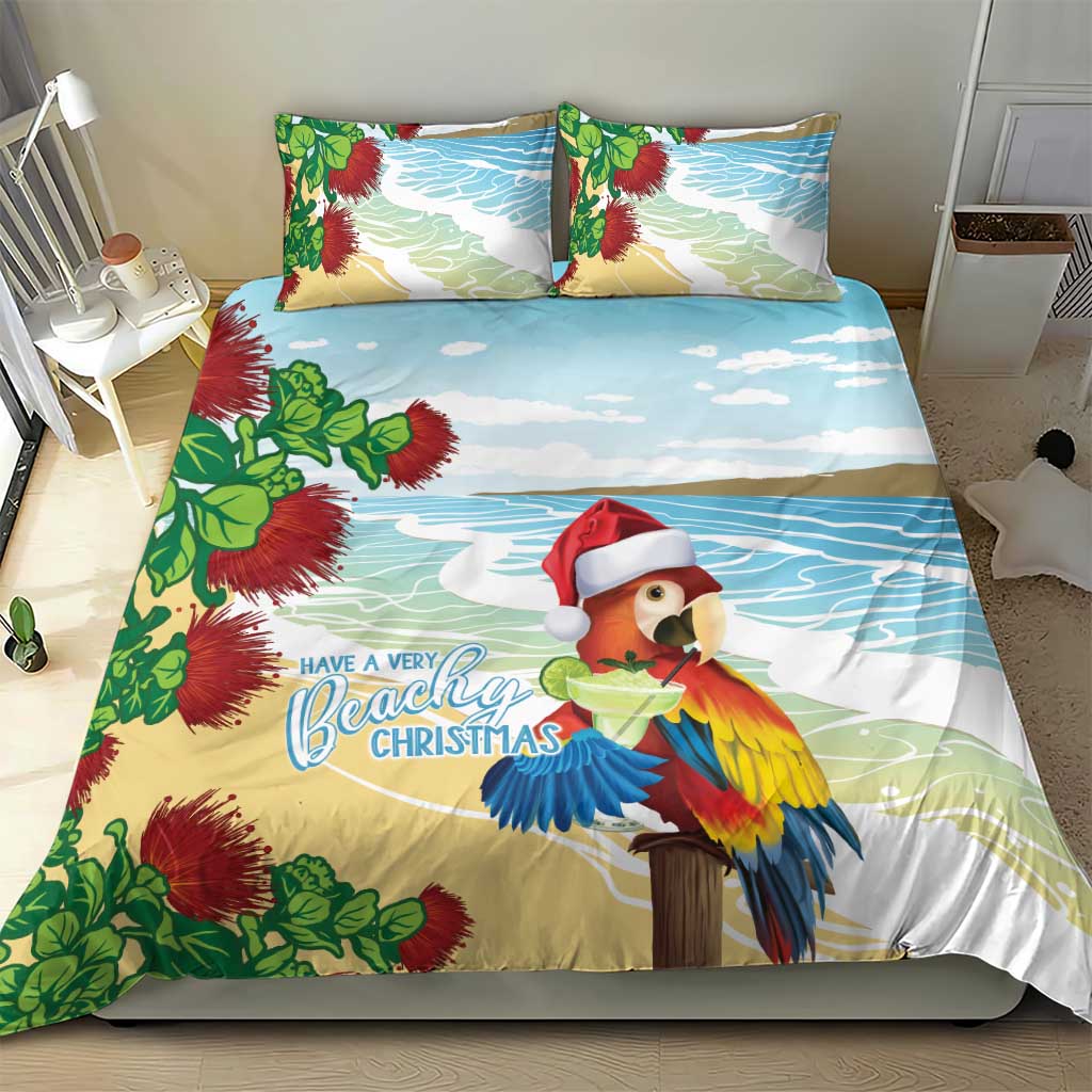 Have A Very Beach Christmas Bedding Set Parrot By Lehua Flower - Polynesian Pride