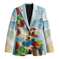 Have A Very Beach Christmas Blazer Parrot By Lehua Flower - Polynesian Pride