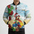 Have A Very Beach Christmas Bomber Puffer Jacket Parrot By Lehua Flower - Polynesian Pride