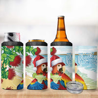 Have A Very Beach Christmas 4 in 1 Can Cooler Tumbler Parrot By Lehua Flower - Polynesian Pride