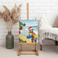 Have A Very Beach Christmas Canvas Wall Art Parrot By Lehua Flower - Polynesian Pride