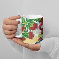 Have A Very Beach Christmas Ceramic Mug Parrot By Lehua Flower - Polynesian Pride