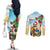 Have A Very Beach Christmas Couples Matching Off The Shoulder Long Sleeve Dress and Long Sleeve Button Shirt Parrot By Lehua Flower - Polynesian Pride