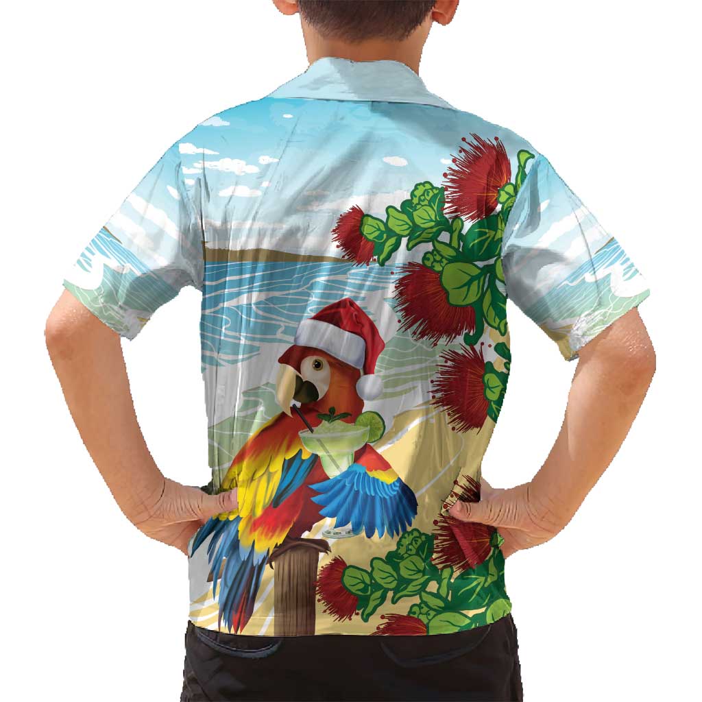 Have A Very Beach Christmas Family Matching Off Shoulder Short Dress and Hawaiian Shirt Parrot By Lehua Flower - Polynesian Pride