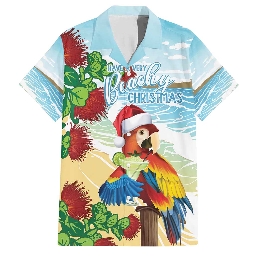 Have A Very Beach Christmas Family Matching Off Shoulder Short Dress and Hawaiian Shirt Parrot By Lehua Flower - Polynesian Pride