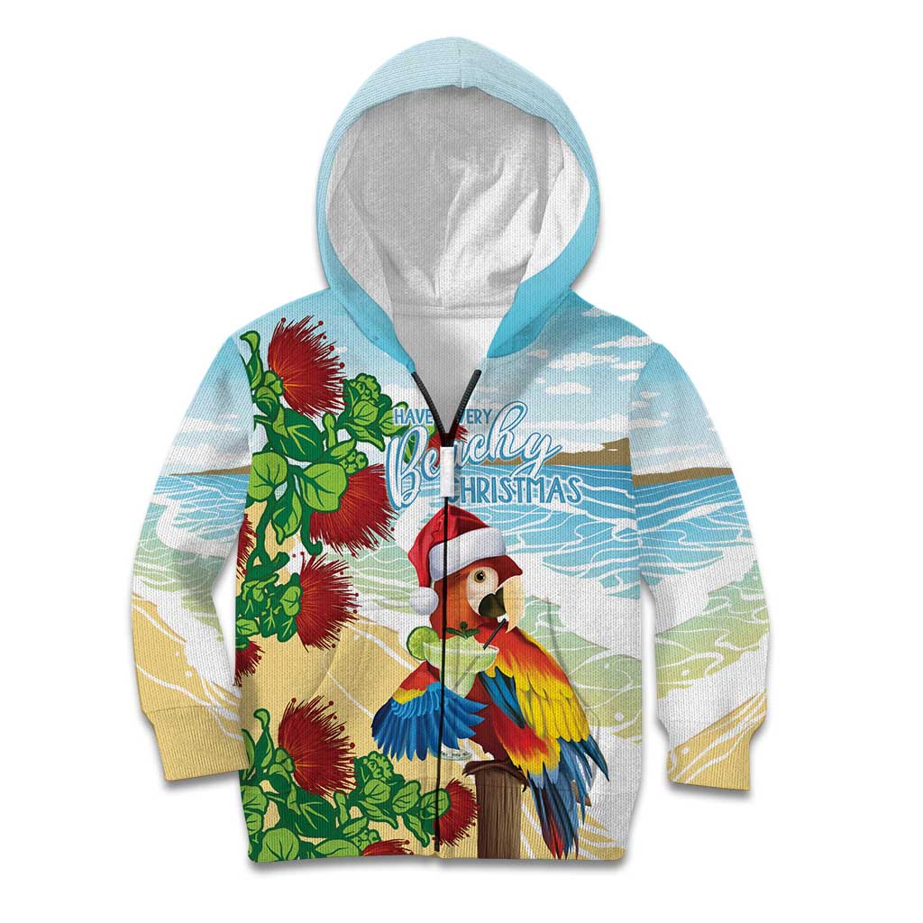 Have A Very Beach Christmas Kid Hoodie Parrot By Lehua Flower - Polynesian Pride