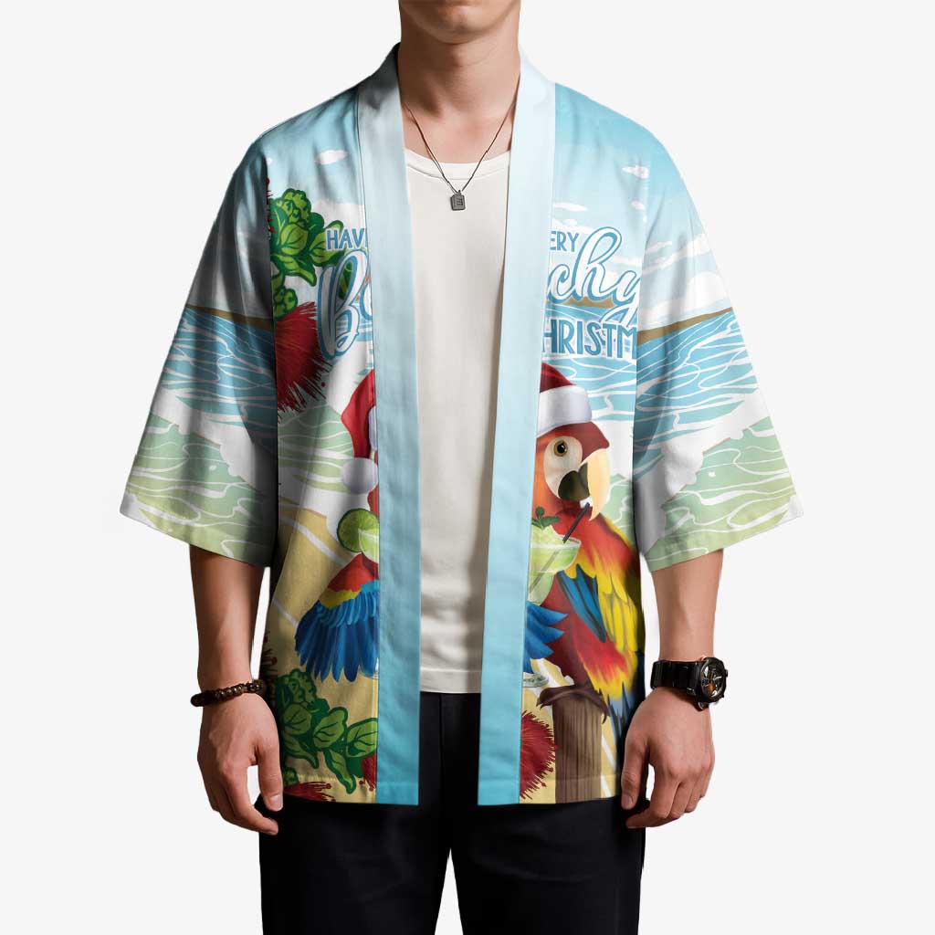 Have A Very Beach Christmas Kimono Parrot By Lehua Flower - Polynesian Pride