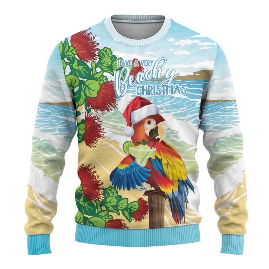 Have A Very Beach Christmas Ugly Christmas Sweater Parrot By Lehua Flower LT7 - Polynesian Pride